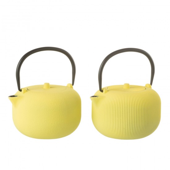 J Line Scatola 1 Teiera Metallo Giallo Assortimento Di 2 Caj 1 Tetera Metal Amarillo Surtido 2.