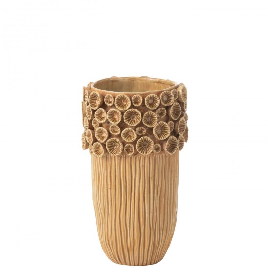 Jline Vase Koralle Hoch Ton Ocker Medium vases.