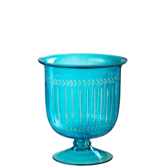 J Line Hurricane Vase Tarifa Glass Azure Hurricane Vase Tarifa Glass Azure.