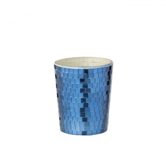 Jline Vela Perfumada Espejo Vidrio Azul.