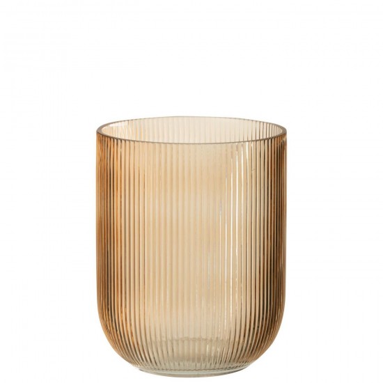 Jline Vase Gestreift Glas Karamell Medium vases.