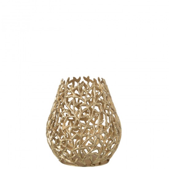 Jline Vase Leaf Aluminium Goldfarben Deko vasen.