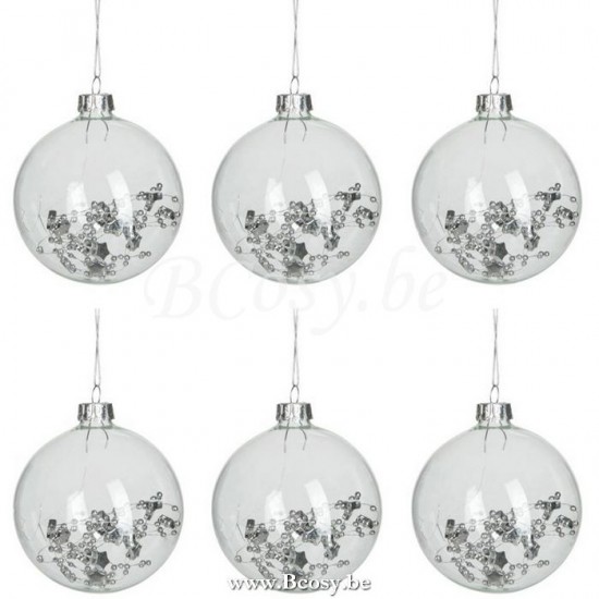 Jline Dose Von 6 Weihnachtskugel Rund Deko Innen Transparant weihnachtskugeln christbaumkugeln.