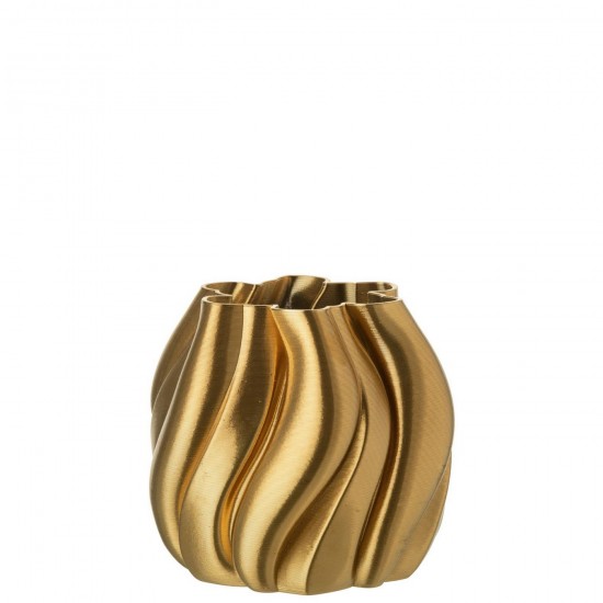 Jline Vase 3D Druck Unregelmäßig Porzellan Goldfarben Große Vasen hohe Vasen.