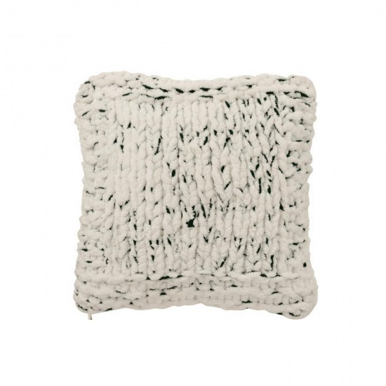 J Line Cuscino A Maglia Poliestere Bianco Verde Scuro Cojín Punto Poliéster Blanco Verde Oscuro.