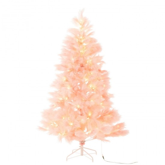 Jline Árbol De Navidad 400 Led Pampa Metal Rosa Claro.