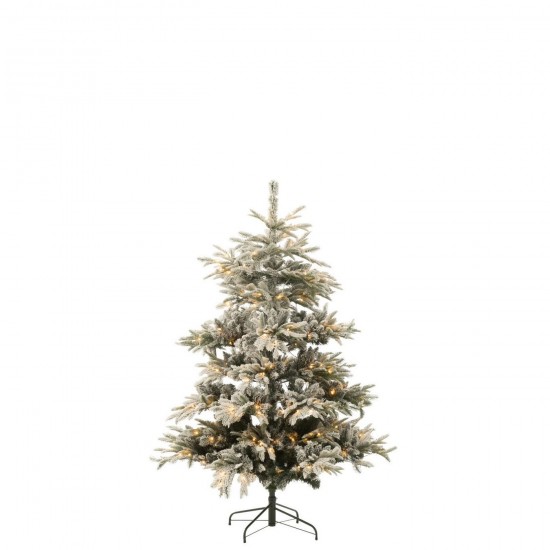 J Line Albero Di Natale 270 Led Innevato Plastica Verde Scuro Bianco Medium Árbol De Navidad 270 Led Nevado Plástico Verde Osc.