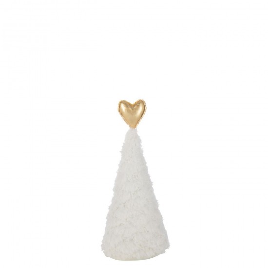 Jline Weihnachtsbaum Goldherz Polyester Weiß Goldfarben Medium weihnachtsbaum weihnachtsbaeume.