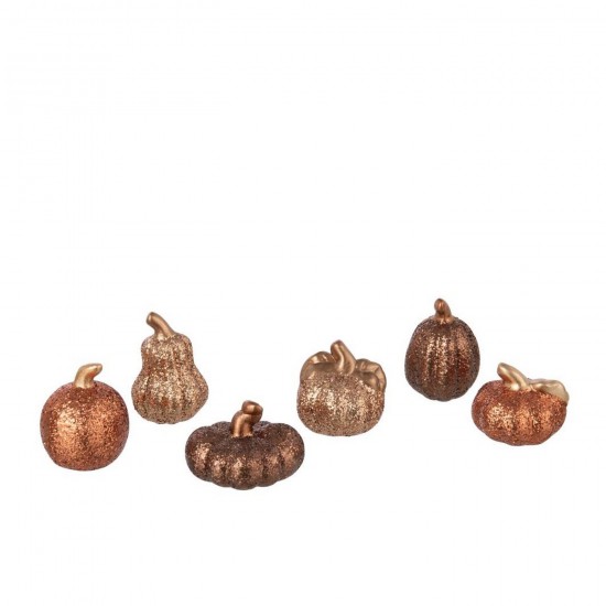 J Line Scatola Di 6 Zucca Argilla Multicolore Caja De 6 Calabaza Arcilla Multicolor.