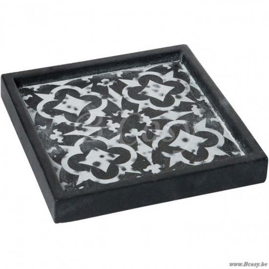 J Line Jline Plateau Oosters Cement Zwart Small 20X20X3Cm