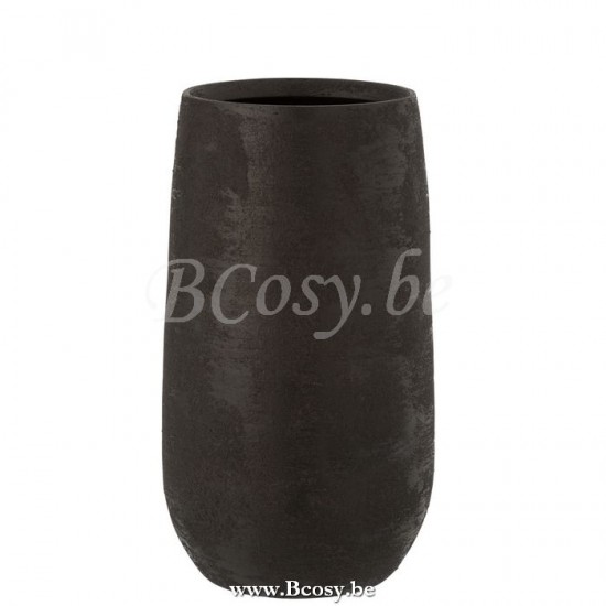 J Line Jline Vaso Irregolare Rugoso Ceramica Nero Large Jarron Irregular Crudo Ceramica Negro Large