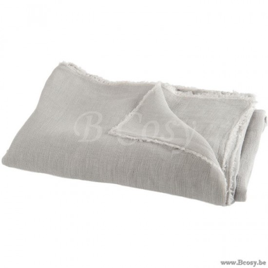 J Line Jline Throw Stonewashed Linen Light Grey throw