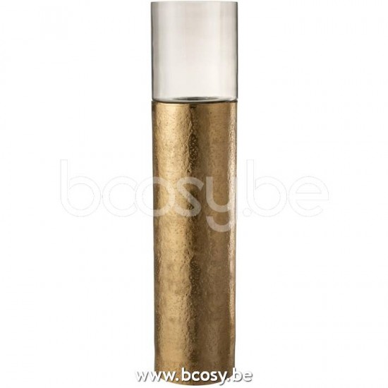 J Line Jline Windlicht Mila Aluminium Glas Gold vases