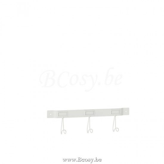 J Line Jline Garderobe 3 Haken Metall Weiß Small kleiderstaender hutstaender