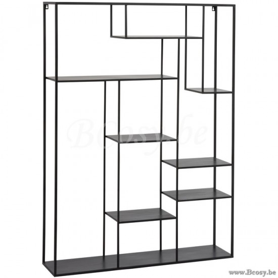 J Line Jline Scaffale Ripiani Inegales Metallo Nero Estanteria Tablas Desiguales Metal Negro