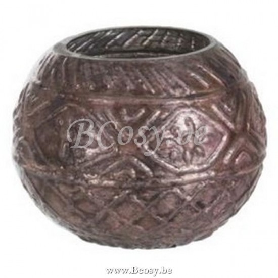 J Line Jline Porta T Light Palla Boho Vetro Antico Salmone Fotosforo Bola Boho Cristal Antiguo Salmon