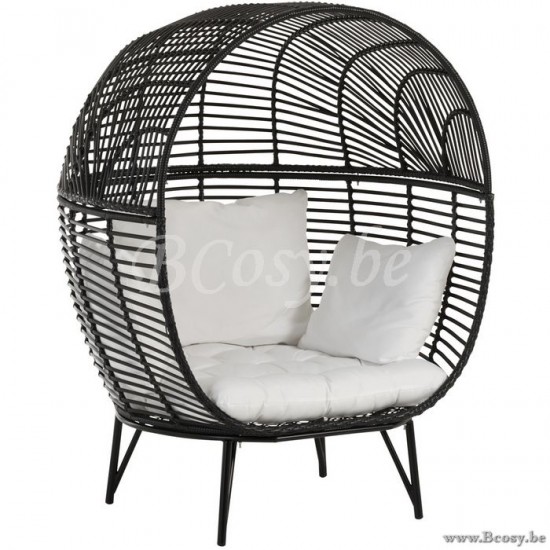 Jline Silla Lounge Ovalo Acero Negro