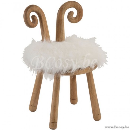 Jline Silla Oreja Carnero Madera Natural