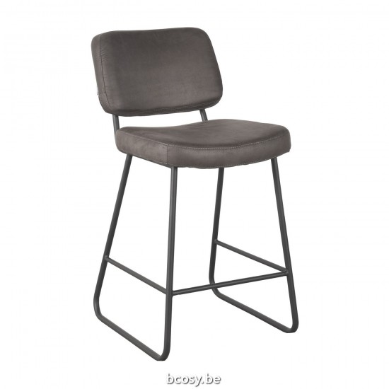 LABEL51 Barkruk Noah - Antraciet - Microfiber - Zithoogte 65.