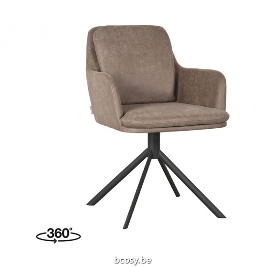 LABEL51 Dining chair Joy Taupe Microfibre.