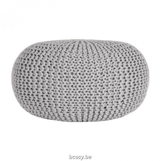 LABEL 51 Tabouret de pied Knitted Gris clair.