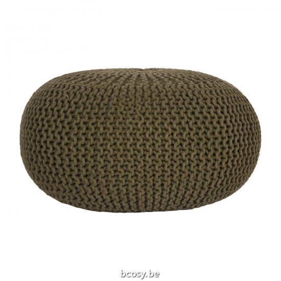 LABEL 51 Tabouret de pied Knitted Vert militaire.