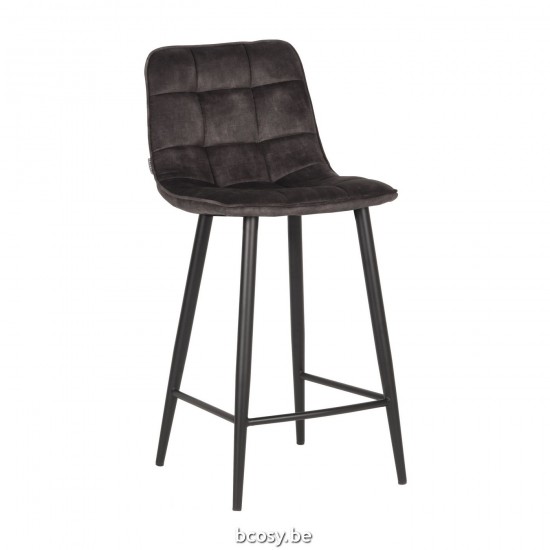 LABEL 51 Tabouret de bar Jelt Anthracite Velours.