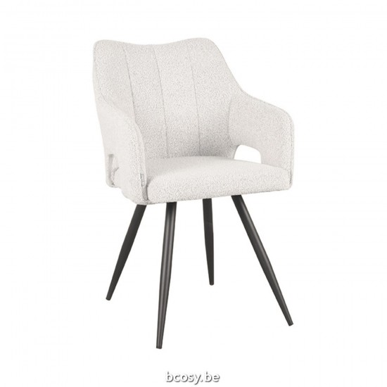 LABEL51 Dining chair Noud White Boucle.