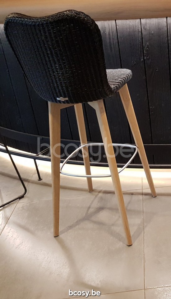 Vincent Sheppard Lily chaises tabourets de bar cadre en Bois Chêne naturel Lloyd Loom Noir.