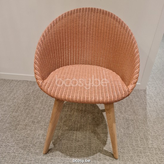 Vincent Sheppard Jack chaises de repas cadre en Bois Chêne naturel Lloyd Loom Dusty Corail.