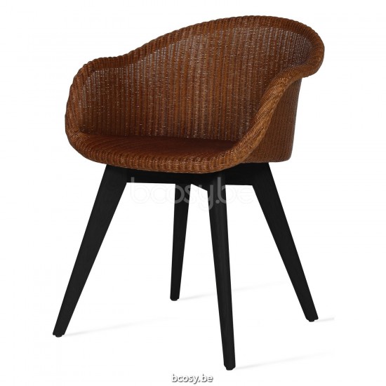 Vincent Sheppard Avril armstoelen Zwart gebeitst Hardhout frame Caramel Lloyd Loom.