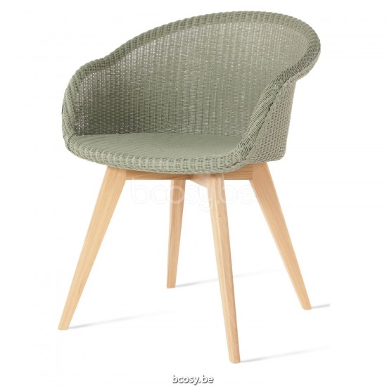 Vincent Sheppard Avril Stuhl Rahmen aus Eiche Natur Holz Dusty Grün Lloyd Loom.