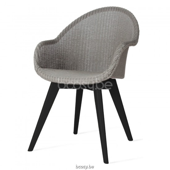 Vincent Sheppard Avril armstoelen Zwart gebeitst Hardhout frame Kwartsgrijs Lloyd Loom.