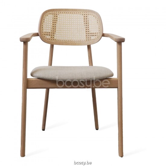 Vincent Sheppard Titus Armstoel Natuur vernis Eiken frame Lime White Bouclé.