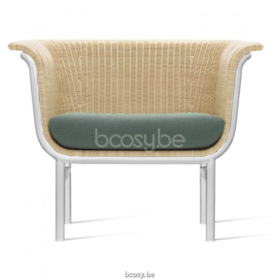Vincent Sheppard Wicked salons de jardin détente 1 place Cadre en Aluminium Blanc Tressage Naturel Polyéthylène.