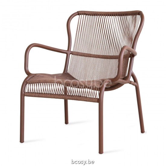 Vincent Sheppard Loop Lounge Stoel Roestkleur Aluminium frame Roestkleur Touw Polypropyleen.
