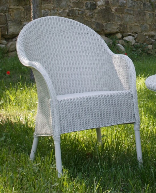 Vincent Sheppard Nice fauteuils de jardin avec accoudoirs Lloyd Loom Neige.