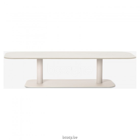 Vincent Sheppard Kodo tuinsalontafels bijzettafels koffietafels voor buiten terras Dune White Aluminium frame.