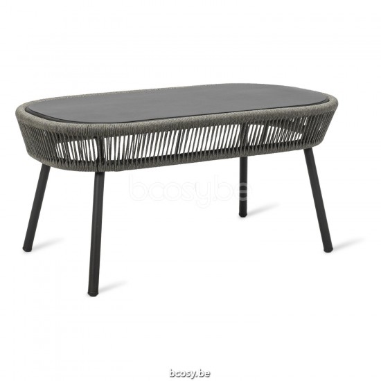 Vincent Sheppard Loop Tables basses de jardin à café cadre en Aluminium Gris fossile Corde Gris fossile Polypropylène.