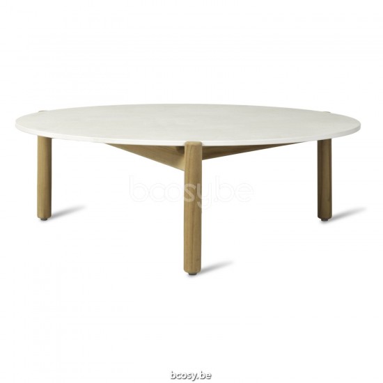 Vincent Sheppard Oda Tables basses de jardin à café cadre en Teck Non traité Dia 90.