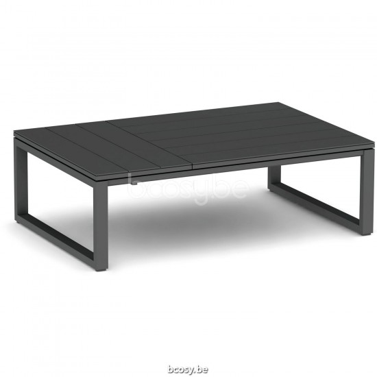 Diphano Landscape verstellbarer Couchtisch 3-top Aluminium Lava Gestell.