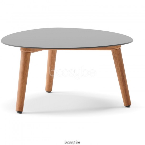 Diphano Ray table basse bio A 60xR (28,5h) Cadre Teck naturel Dessus Aluminium Lava.
