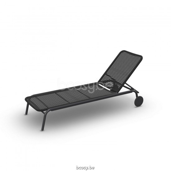 Jati Kebon Durham Sunlounger Alu Charcoal Mat Rope Charcoal Black Open Weaving.
