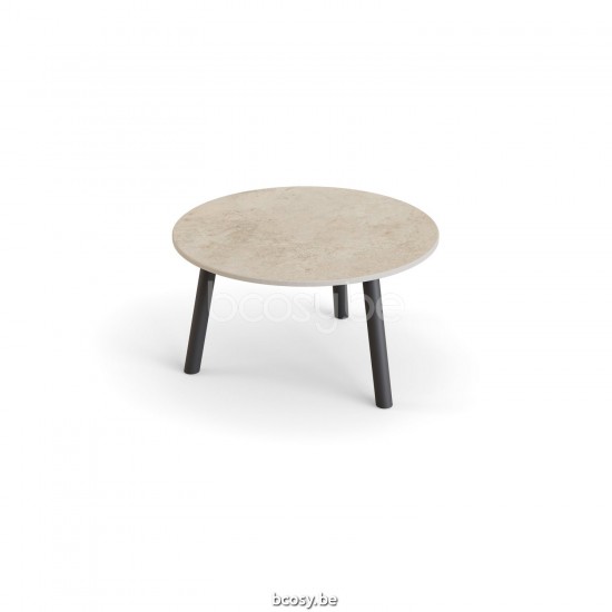 Jati Kebon Ronda Side Table Alu Charcoal Mat Ceramic Chianca 12 mm D60.