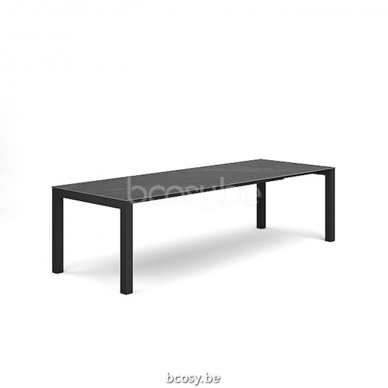 Jati Kebon Forli Extendable Dining Table Alu Charcoal Mat Ceramic Graphite Grey 6mm 220-280x100.