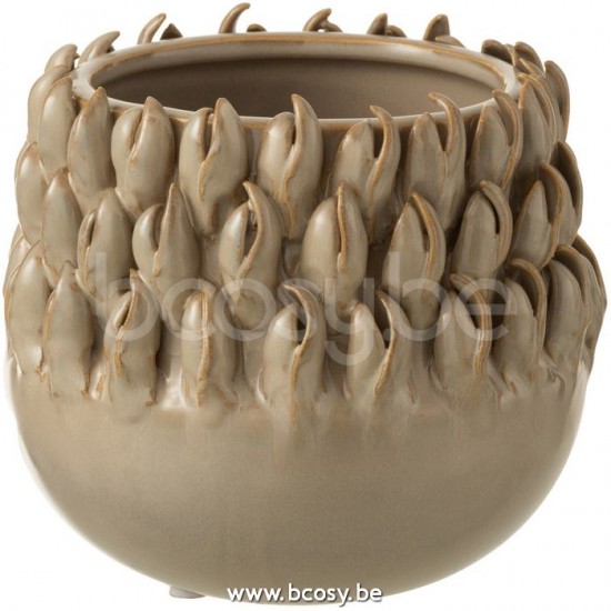 J Line Jline Portavasi Ibiza Ceramica Grigio Large Maceta Ibiza Ceramica Gris Large