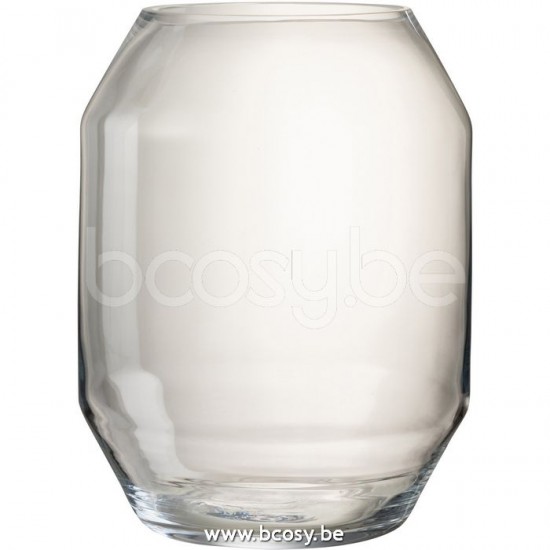 J Line Jline Vase Lilou Glass Transparent Large Jarron Lilou Cristal Transparante Large