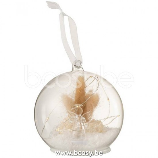 Jline Bola De Navidad Led Angel Cristal Blanco