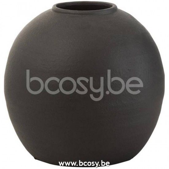 J Line Jline Vaso Rotondo Cemento Nero Jarron Redondo Cemento Negro