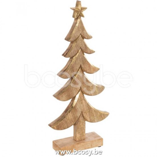 J Line Jline Christmas Tree Mango Wood Gold Large Arbol De Navidad Madera De Mango Oro Large